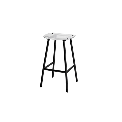 Fenster Bar Stool | Clear Acrylic & Black Stainless Steel Indoor Outdoor Seating | GibsonKarlo | DesignByThem